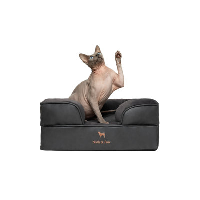 Grand lit pour chien Noah & Paw, lits orthopédiques pour chien, mousse viscoélastique infusée de gel rafraîchissant, housse intérieure, imperméable, lavable à la machine (collection de canapés en similicuir)