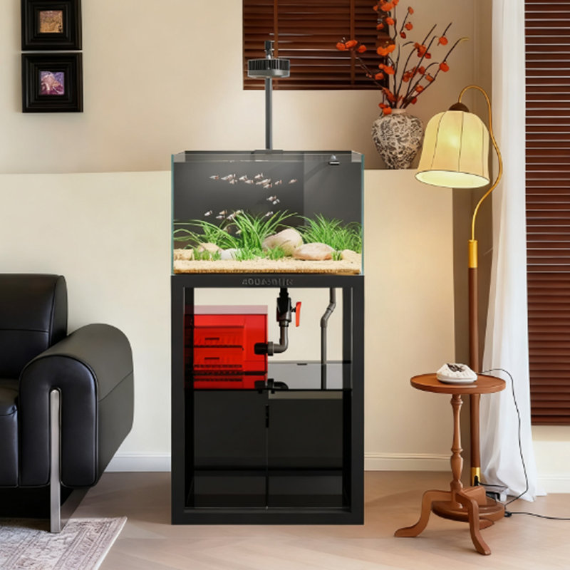 Aquarium moderne en acier inoxydable 30 à 36 gallons, Noir