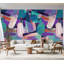 Murale abstraite pelez et collez Lameeka - Formes aléatoires turquoise-106566862