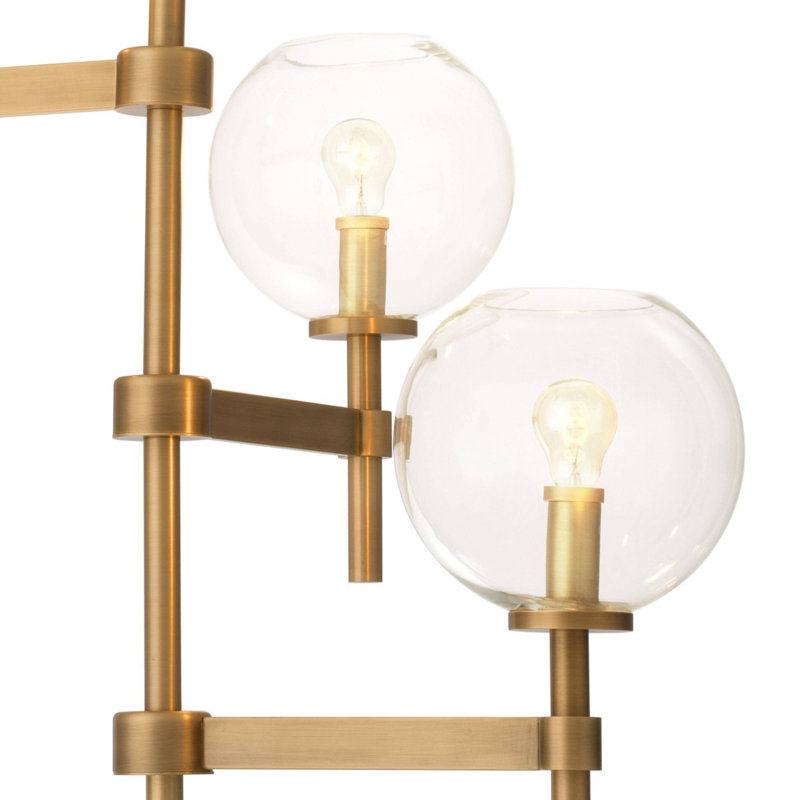 Light Dimmable Globe Jade Chandelier, Clear, Chrome, 28" Length x  28" Depth  x 48" Height