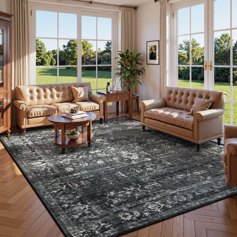 Kiner Vintage Machine Washable Area Rugs Perfect for Living Room, Dining Room, Bedroom, Rectangle 8' x 10'