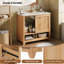 Meuble-lavabo de salle de bain avec lavabo en céramique, tiroirs et tablette ouverte