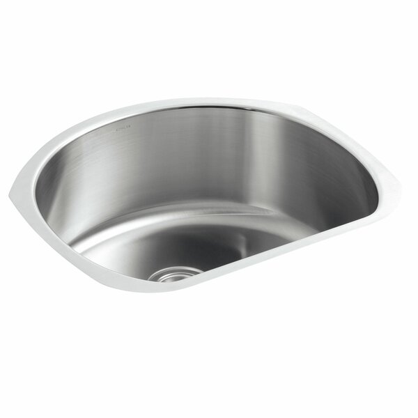 Kohler Undertone® 24-1/4" L x 21-1/4" W x 9-1/2" Under-Mount Medium D-Shaped  Single-Bowl Kitchen Sink Perigold