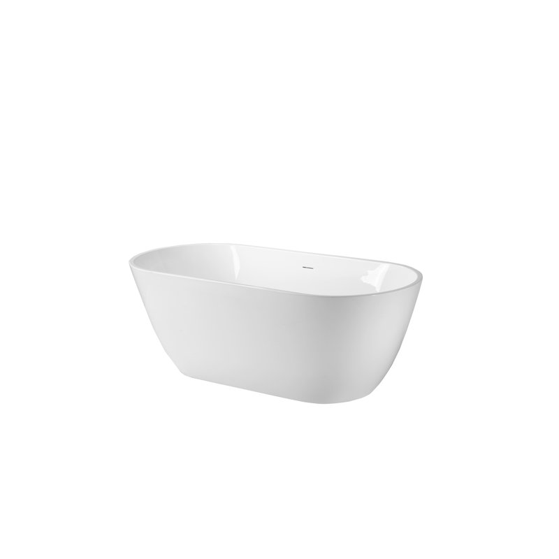 Lilac 65 In. Freestanding Bathtub In Glossy White Finish, White