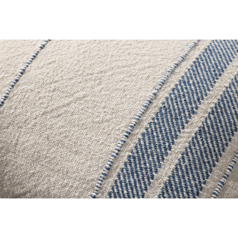 Magnolia Home by Joanna Gaines x Loloi Selena Accent Pillow, Beige/Blue, Polyester, Rectangle 21"H x 13"W