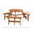 6-Seater Wooden Picnic Table And Bench Set With 3 Benches And Sunshade