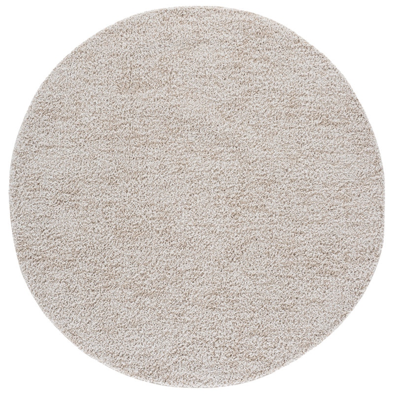 Everett Shag Performance Solid Color Indoor Rug, Round 6'7"