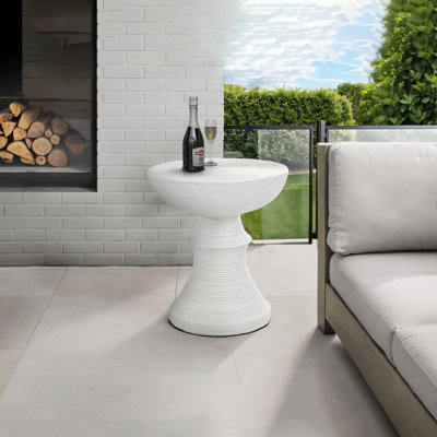 Table d'appoint, H 25 po, intérieur ou extérieur, table d'appoint, bout, chambre à coucher, salon, table de chevet, rond, contemporain, moderne