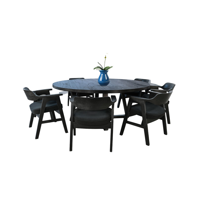 Ensemble de salle à manger 7 pièces Mia, 7 pièces : table, 6 chaises, H 30 po x l 72 po x P 72 po