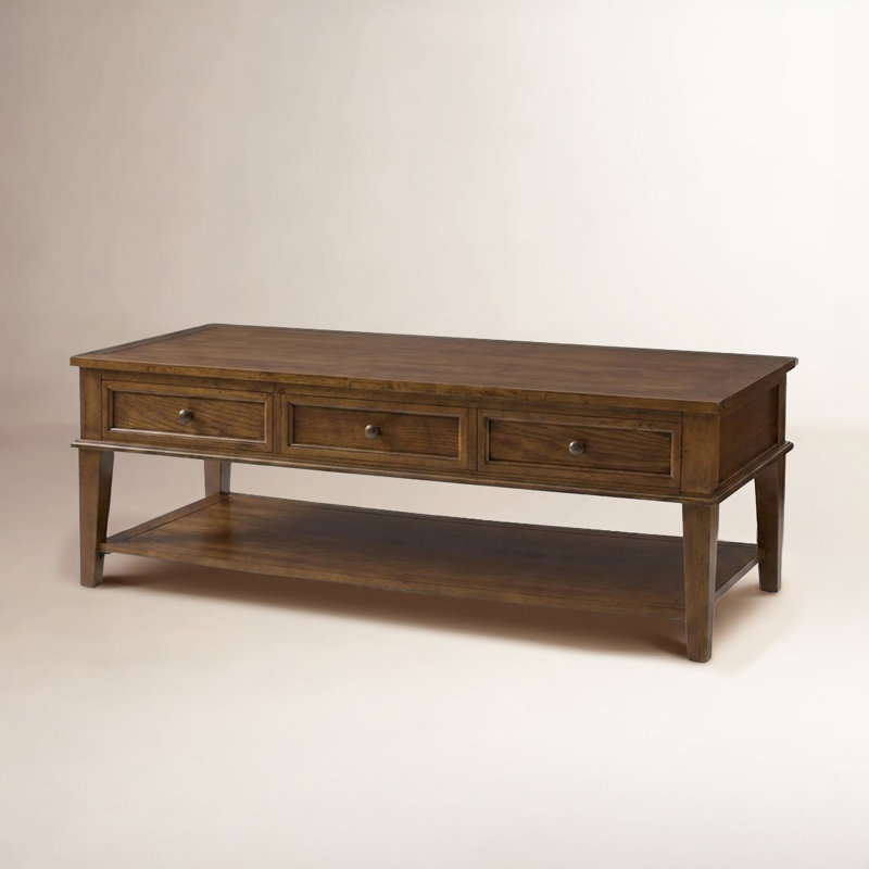 Samira Coffee Table with Storage, Medium Oak