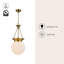 Luminaire suspendu en or brossé 12 po avec verre opale Madelyn-129300586