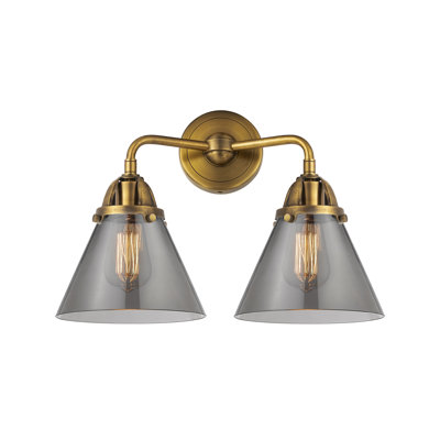 Éclairage pour meuble-lavabo de salle de bain 2 cônes 8 "2 lumières 16" Shauna