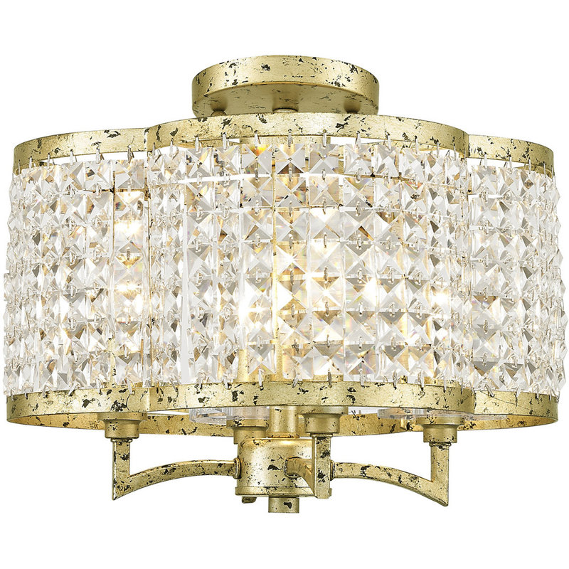 Lustre tambour 4 lumières DEL classique