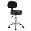 Tabouret à roulettes avec support pour le dos et roulettes, fauteuil à roulettes rondes d'une capacité de poids de 450 lb, tabouret pivotant en cuir de polyuréthane épaissi réglable en hauteur pour les salons, les spas, les massages, les tatouages, 