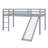 Sturdy Rubberwood Kids Loft Bed With Built-In Storage, Safety Ladder And Full Guardrails-1320298150