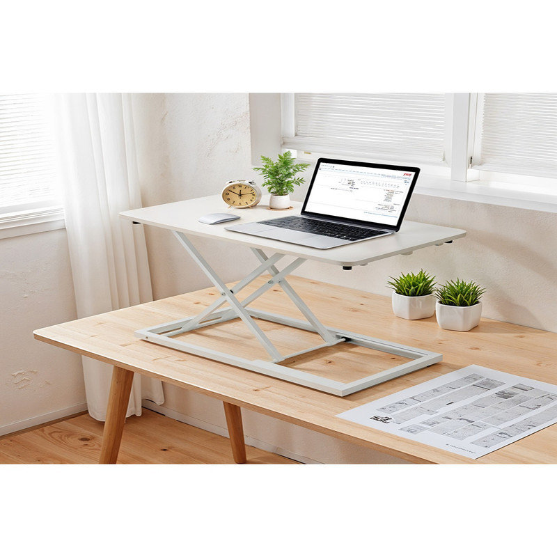 Adjustable Metal Base Floating Desk, White
