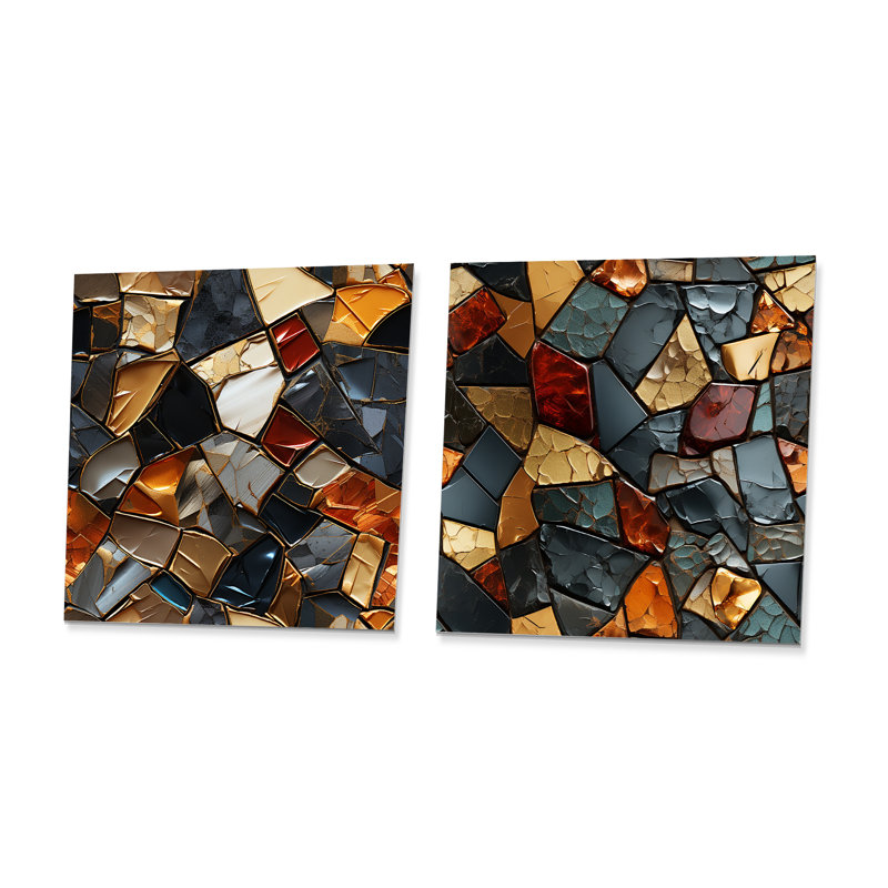 Cubic Mosaic Marble Tiles I - Abstract Tile, H 16 po x l 32 po