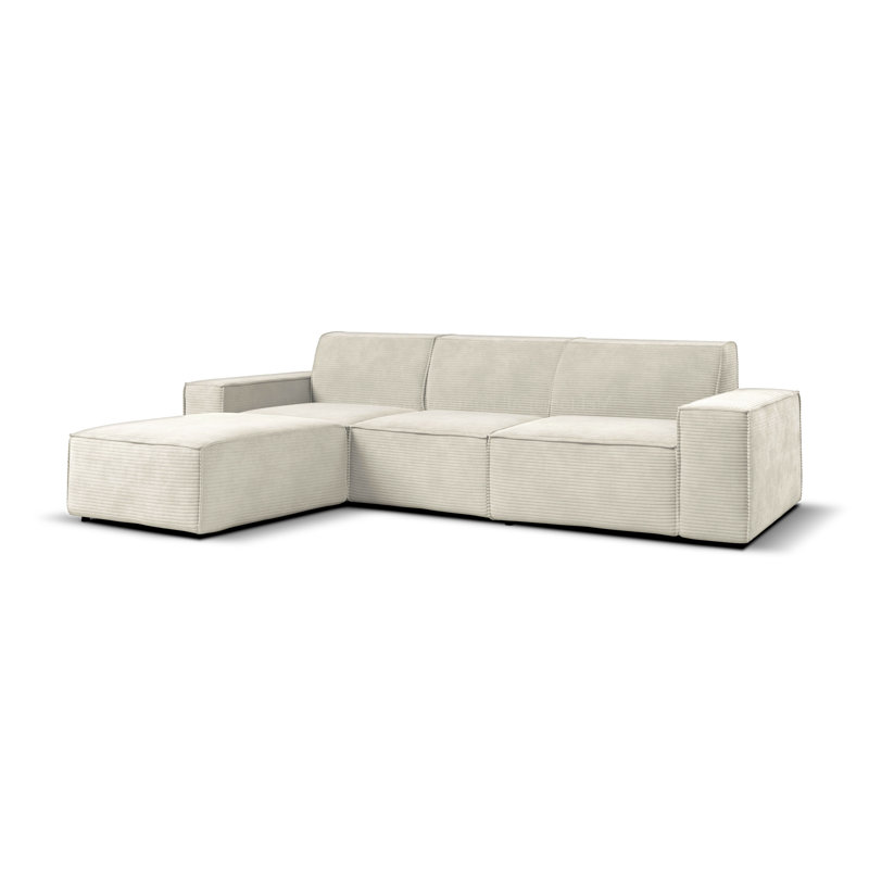 Doegolia 4 Seater Corner Sofa , Dirty White, Left Hand Facing