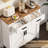 Kitchen Storage Cabinet In White Modern - 2 Drawers And Doors Buffet Sideboard For Living Room, Dining Bathroom Accommodates Seasoner Sundries Room With Coffee Maker-959693819