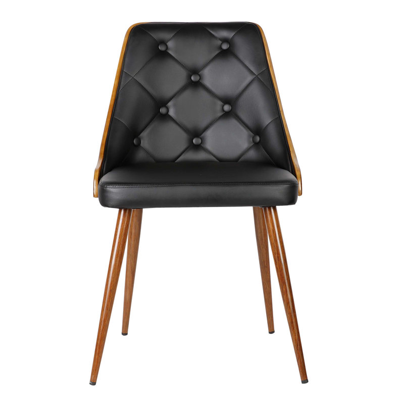 Almond 45.72cm H Tufted Upholstered Side Chair in Grey, Black