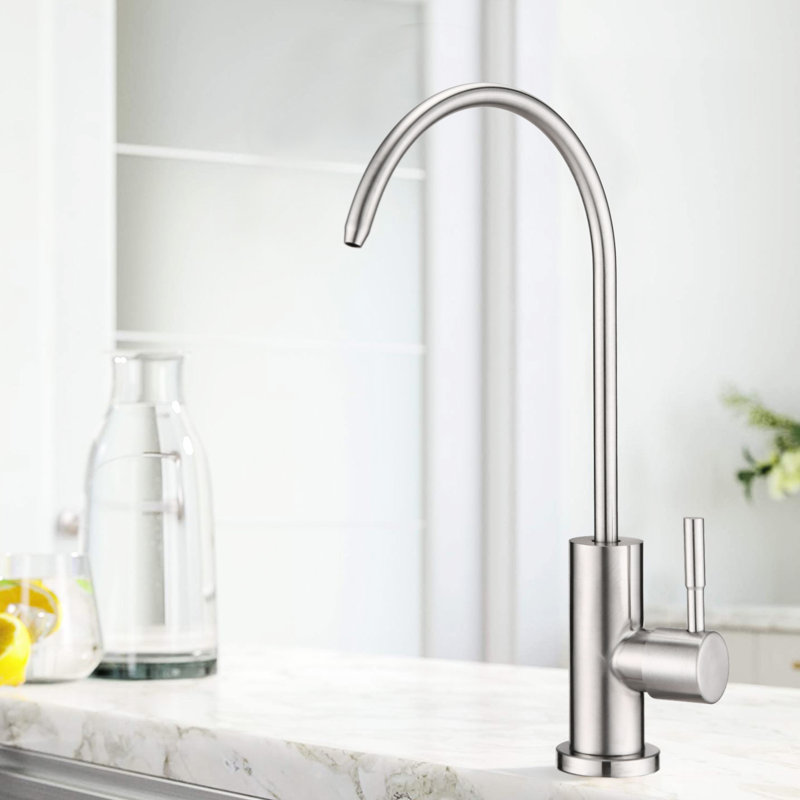 Kitchen Water Faucet - Metal, No Leakage, 360 Swivel, Filter Splash, Rust, Elegant Design, Nickel