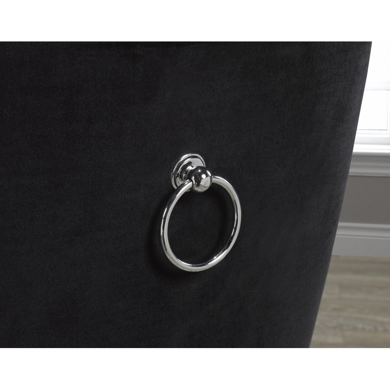 Chaise d'appoint en tissu Huggins, Noir, gris