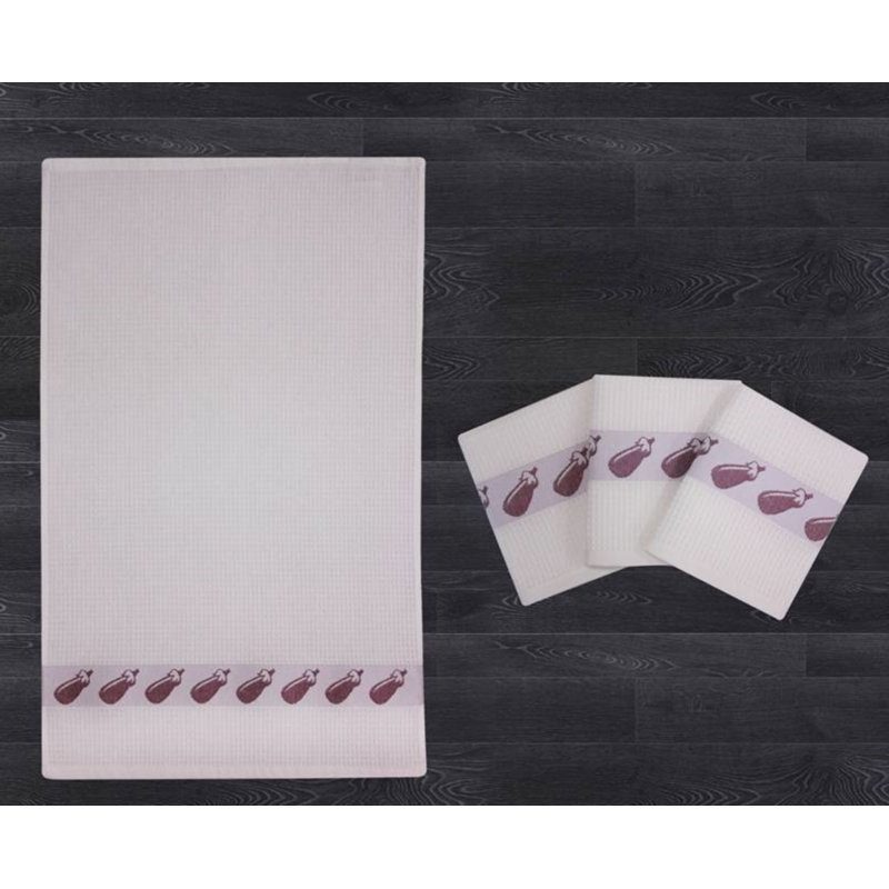 Cotton Waffle Kitchen Towel, Aubergine