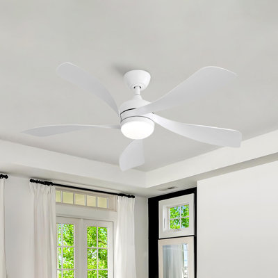 Ventilateur de plafond moderne à 5 pales de 52 po avec ensemble d'éclairage à intensité variable et télécommande TurboBreeze