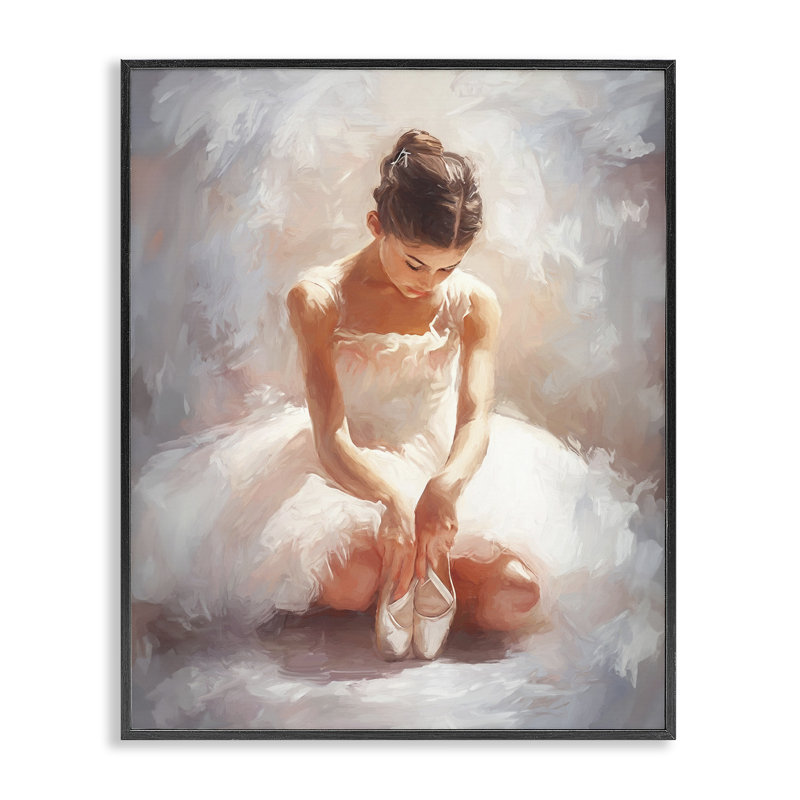 «Serene Ballerina Portrait», estampe numérique par Ramona Murdock, Giclée encadrée noir minuit, H 14 po x l 11 po