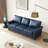 Classic Living Room Round Arm With Silver Nails Sofa Navy Blue Faux Leather(This SKU Equal To W1097S00163)