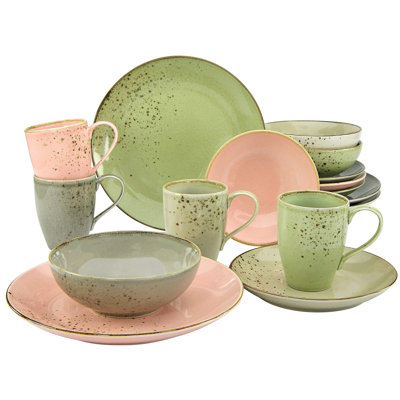 Leecy Piece Ceramic Dinnerware Set - Service for 4