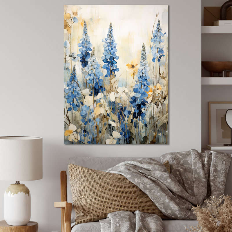 «Elegant Blue Bonnets Meadow II», reproduction sur toile, H 40 po x l 30 po x P 1,5 po