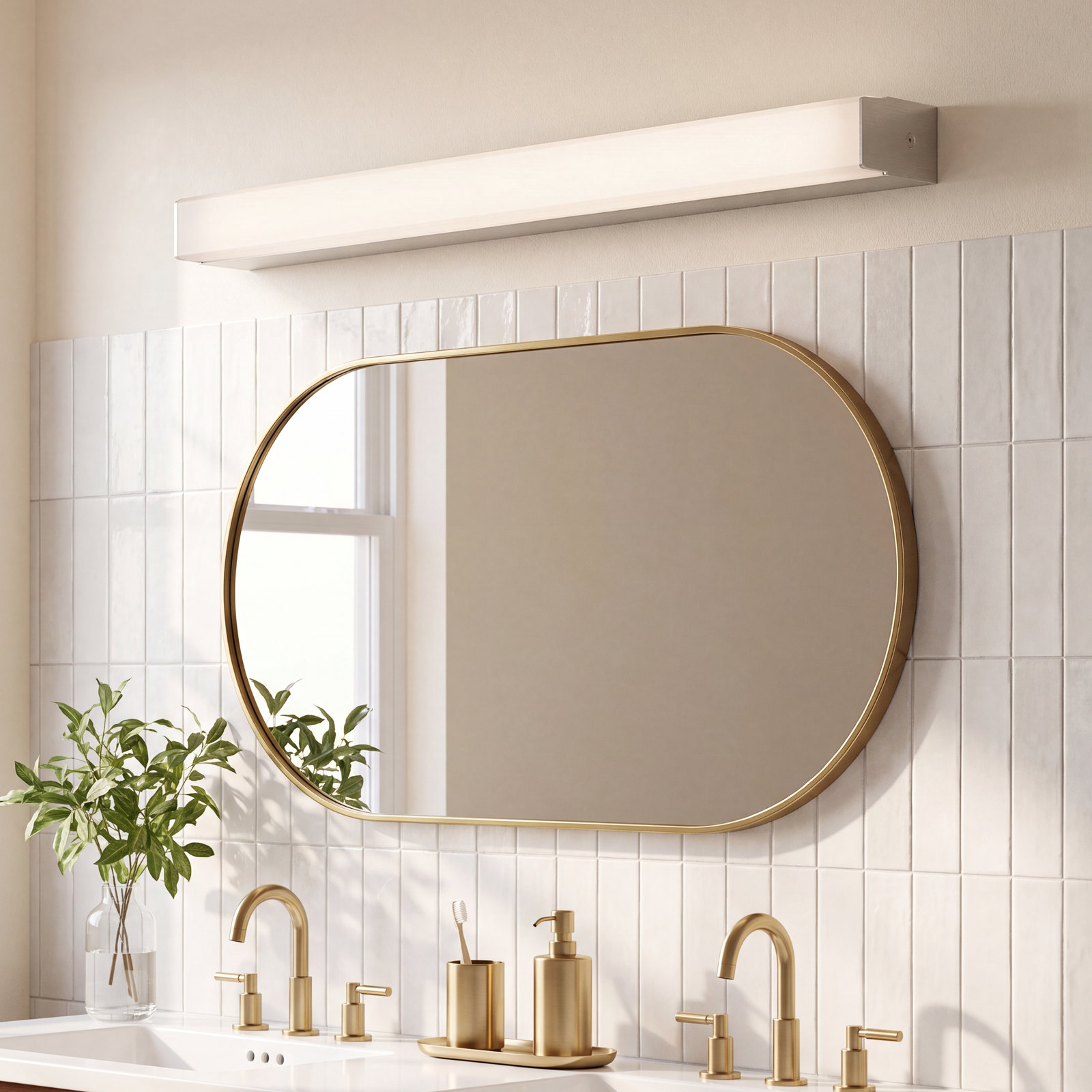 Lightstick Single Light Dimmable LED Flush Mounted Sconce, Aluminum, 25" W