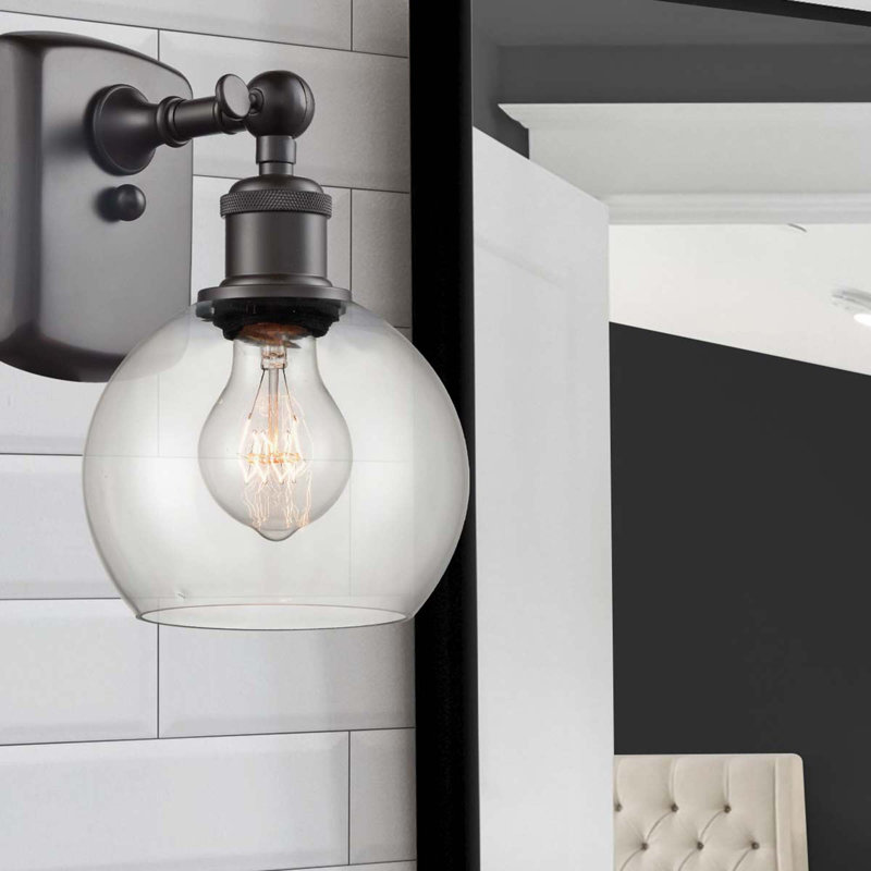 Shauna Armed Sconce, Incandescent, Clear, Oil Rubbed Bronze