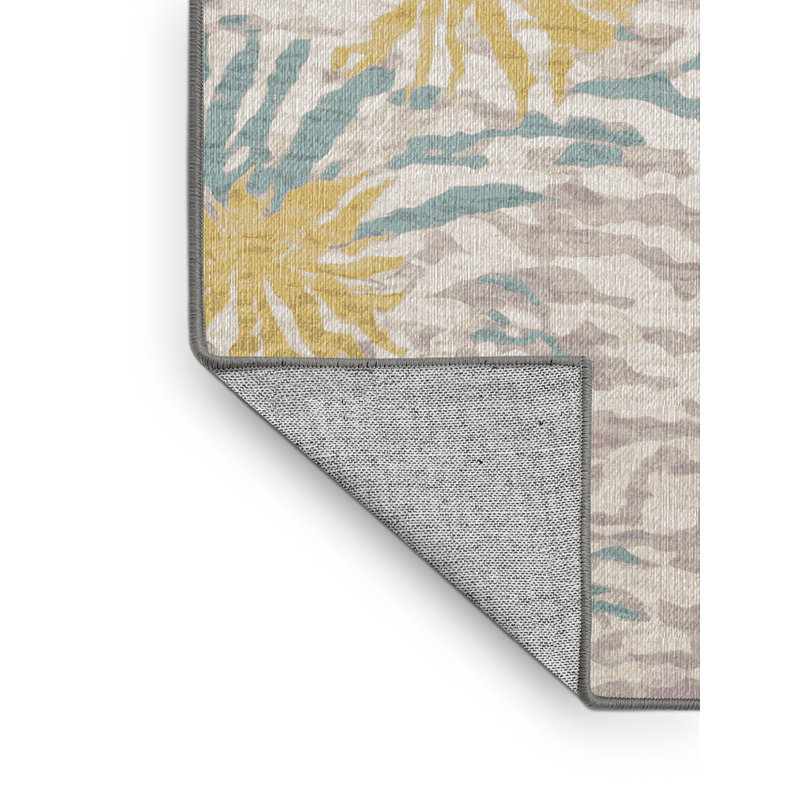 Machine Washable Gray Area Rug, Square 6'