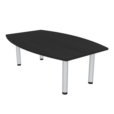Boat Shaped Conference Table with Silver Post Legs by Inbox Zero
