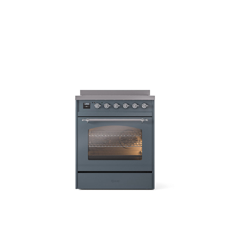 ILVE Nostalgie II 30 in Induction Range, Blue Grey/Chrome
