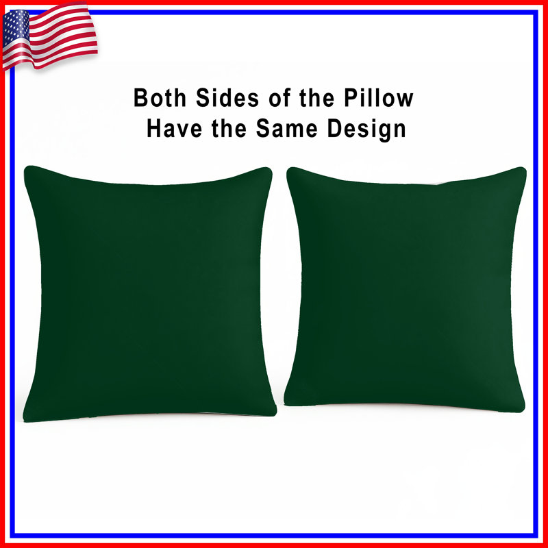 Solid Forest Green Double Sided Throw Pillows, 26 x 26 inches