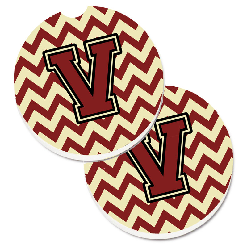 Sous-verre pour voiture, V, Marron / Or