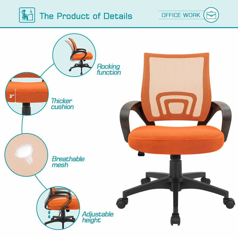 Chaise de travail Dalary, Orange
