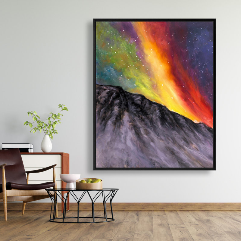 Aurora Borealis In The Mountain Print On Canvas, H 60 po x l 48 po