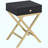 Modern End Table - Stylish Black & Accent Table For Living Room Or Bedroom With Storage Drawer, Space-saving Metal X-base Design