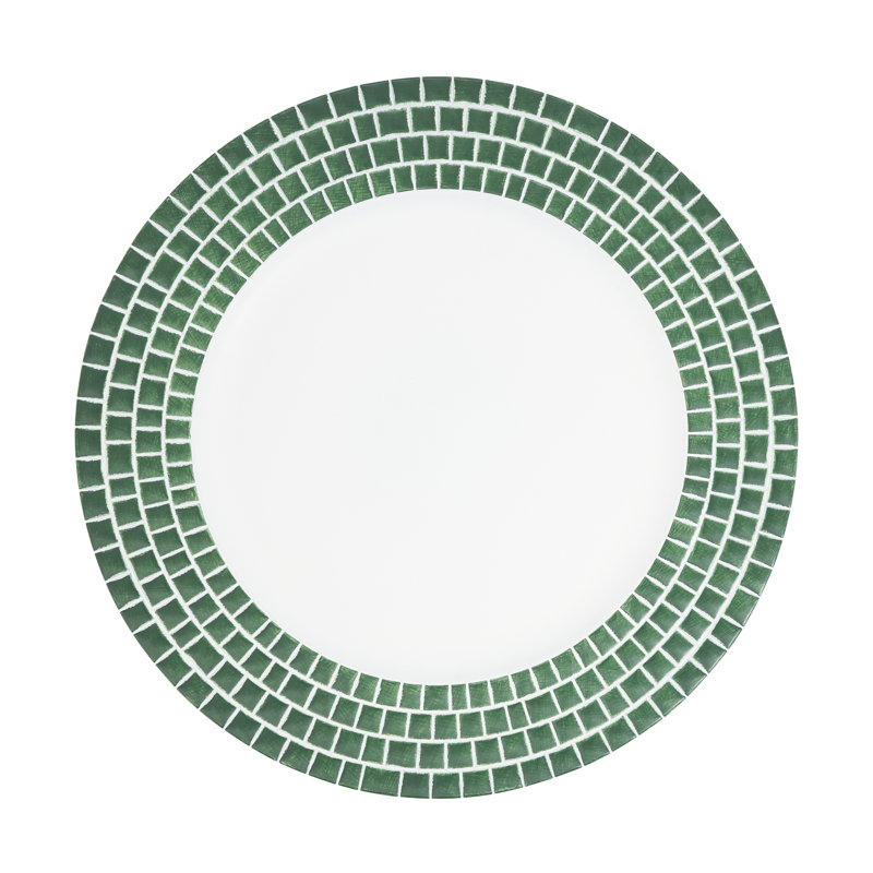Ensemble de 4 assiettes décoratives à bords carrelés décoratifs, Vert