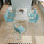 Holiday - Fauteuil empilable moderne en plastique 4 pièces pour une utilisation intérieure / extérieure - Dossier ergonomique à lattes, matériau PP toutes saisons, bleu ciel clair - patio, balcon, café-131517297