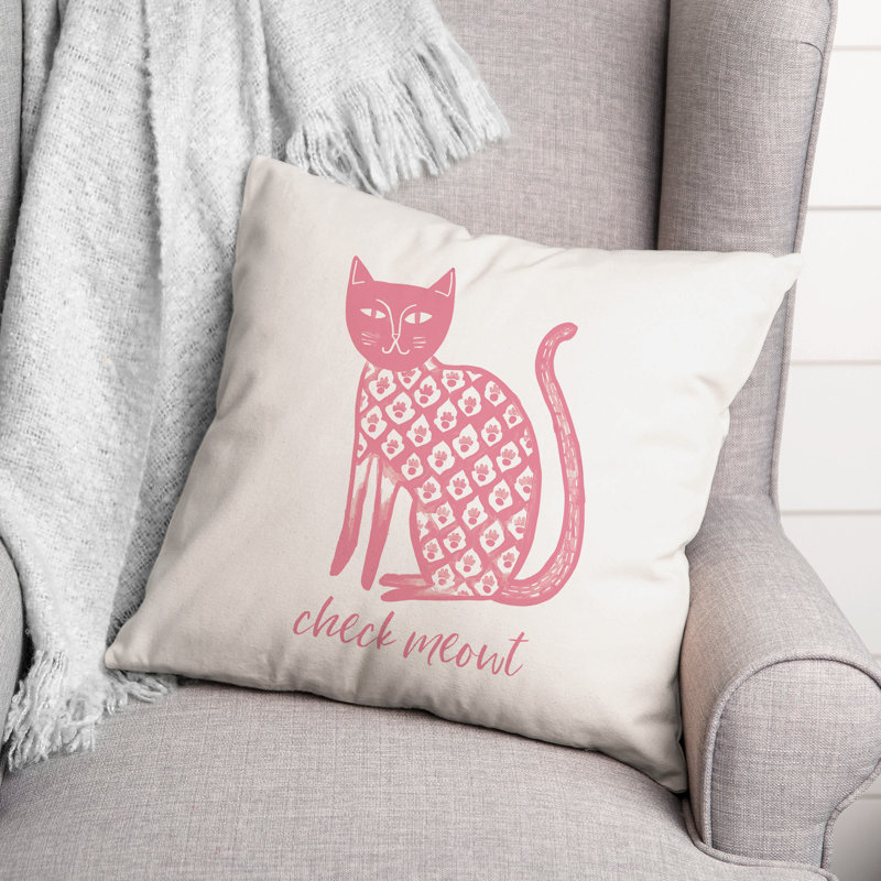 Housse de coussin d'extérieur carrée Check Meowt Watercolor Cat