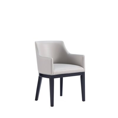 Gansevoort Vegan Leather Upholstered Solid Wood Arm Chair