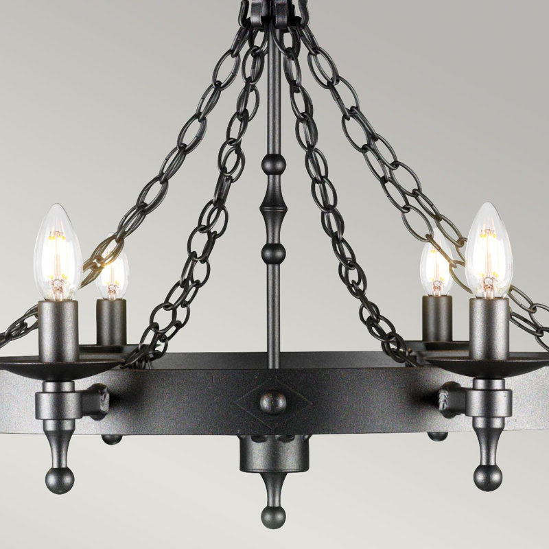 Devin 8-Light Wagon Wheel Chandelier
