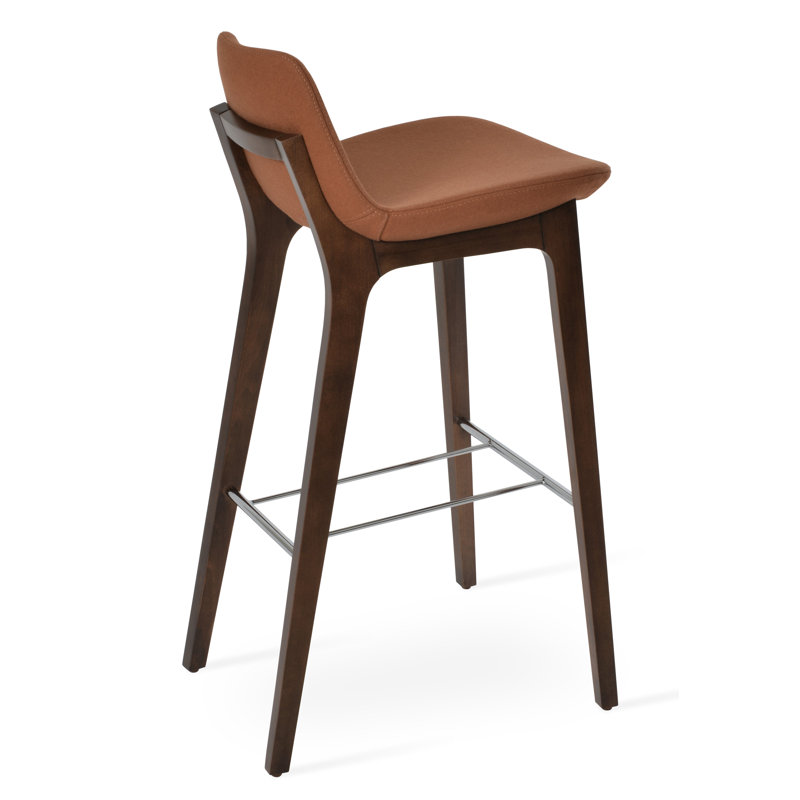Tabouret de bar et de comptoir en bois Pera HB en noyer américain, Tabouret de comptoir (siège d'une hauteur de 24 p