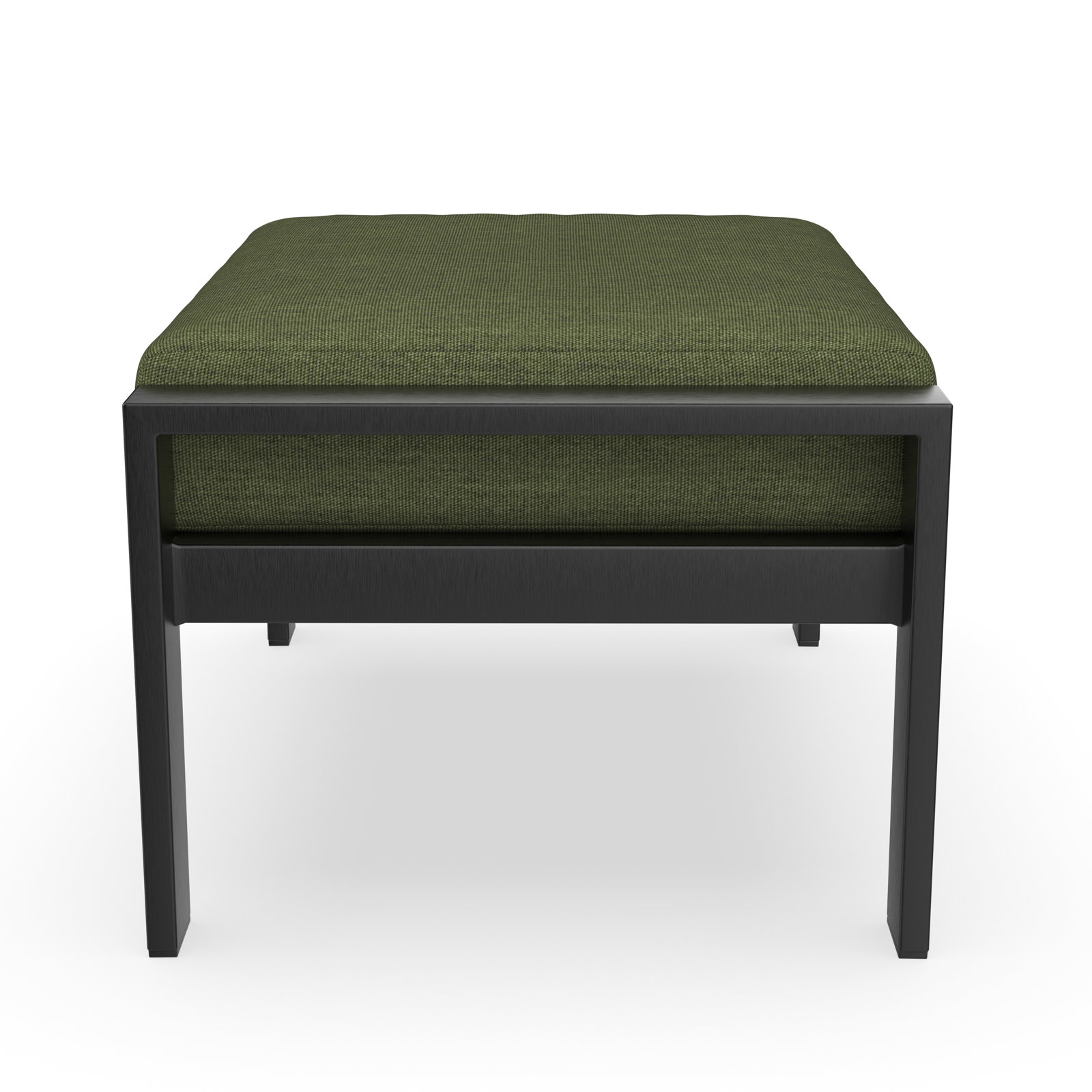 Townsend Metal Outdoor Ottoman with Sunbrella Cushion, Sunbrella Canvas Fern, No, None