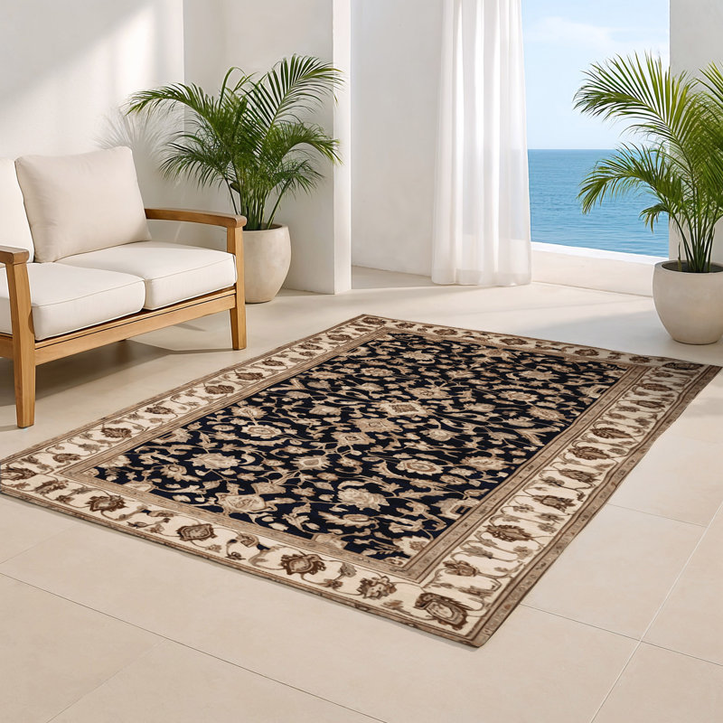 Tapis turc intérieur / extérieur beige, Rectangulaire 2 pi x 3 pi